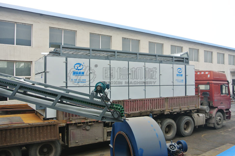 網帶式包衣種子烘干機裝車現場